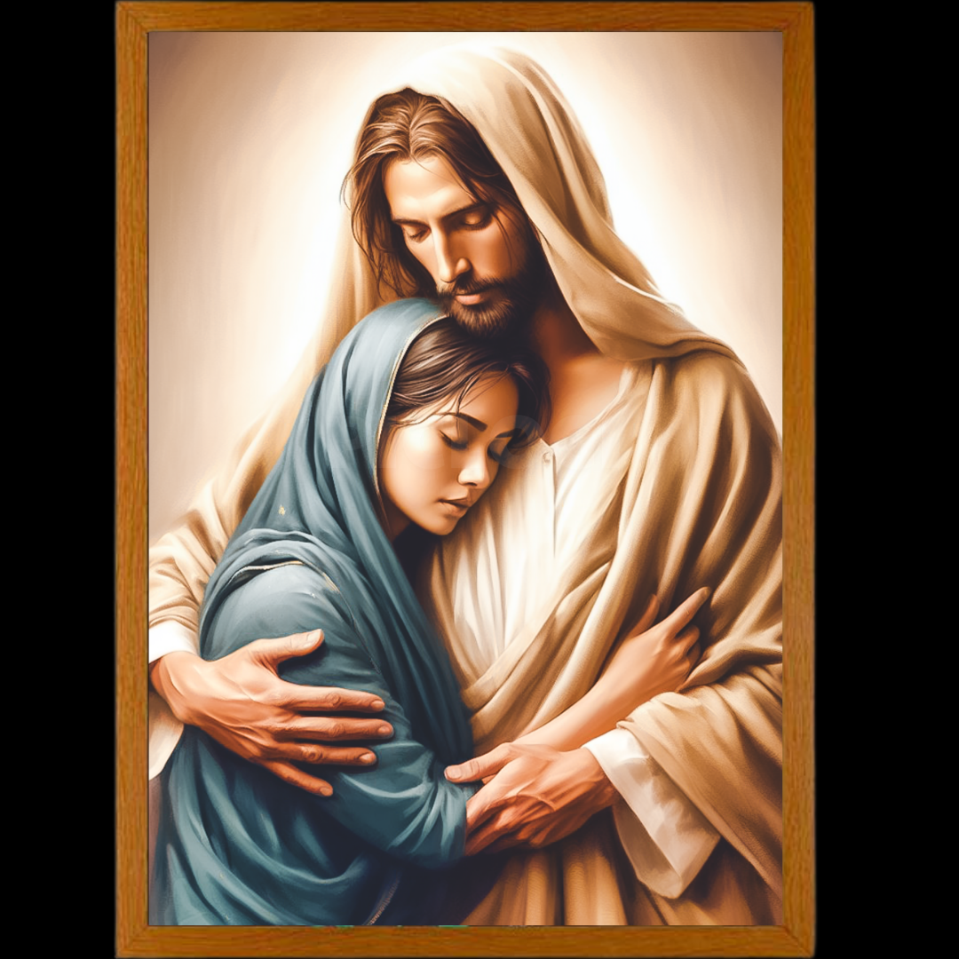 Jesus Christ and Virgin Mary - LED Light Up Painting Frame PIC1047